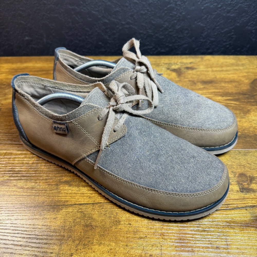 Ahnu Balboa AF2526TRWF Tan Navy Leather Textile Oxford Shoes Mens Size 11